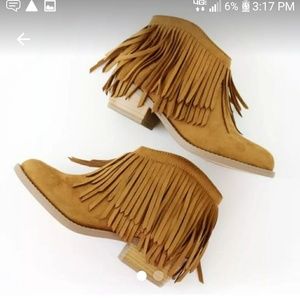 Fringed booties..NEW IN BOX